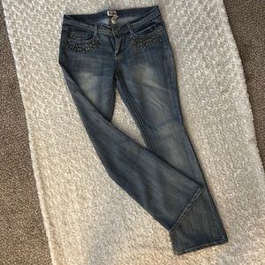 Gently worn studded jeans